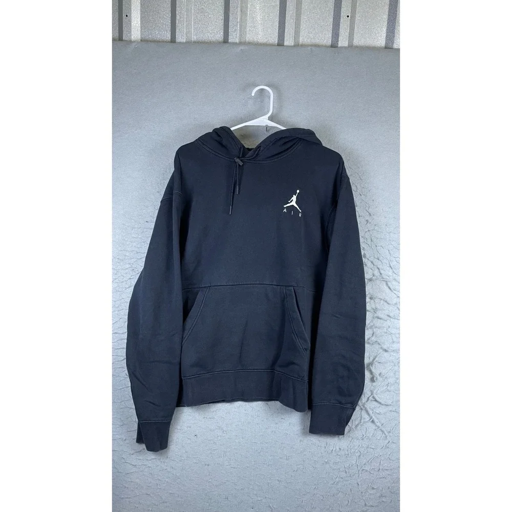 Jordan Hoodie Mens Medium Black Excellent Jumpman Air Fleece Pullover